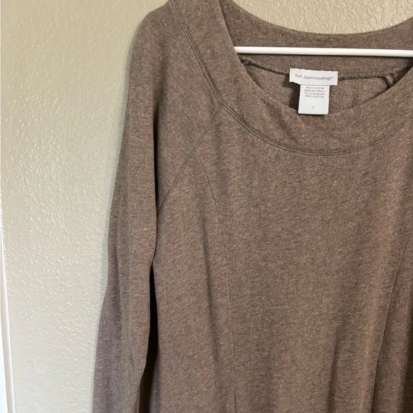 Soft Surroundings Taupe Long Sleeve Sweater Dress - Picture 3 of 6